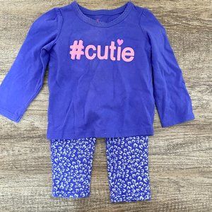 Circo #cutie Long Sleeve Top Leggings Outfit 12M